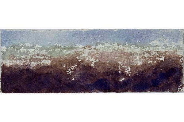 Wish you were Here IV, watercolour on Saint Armand, 9x3 in.